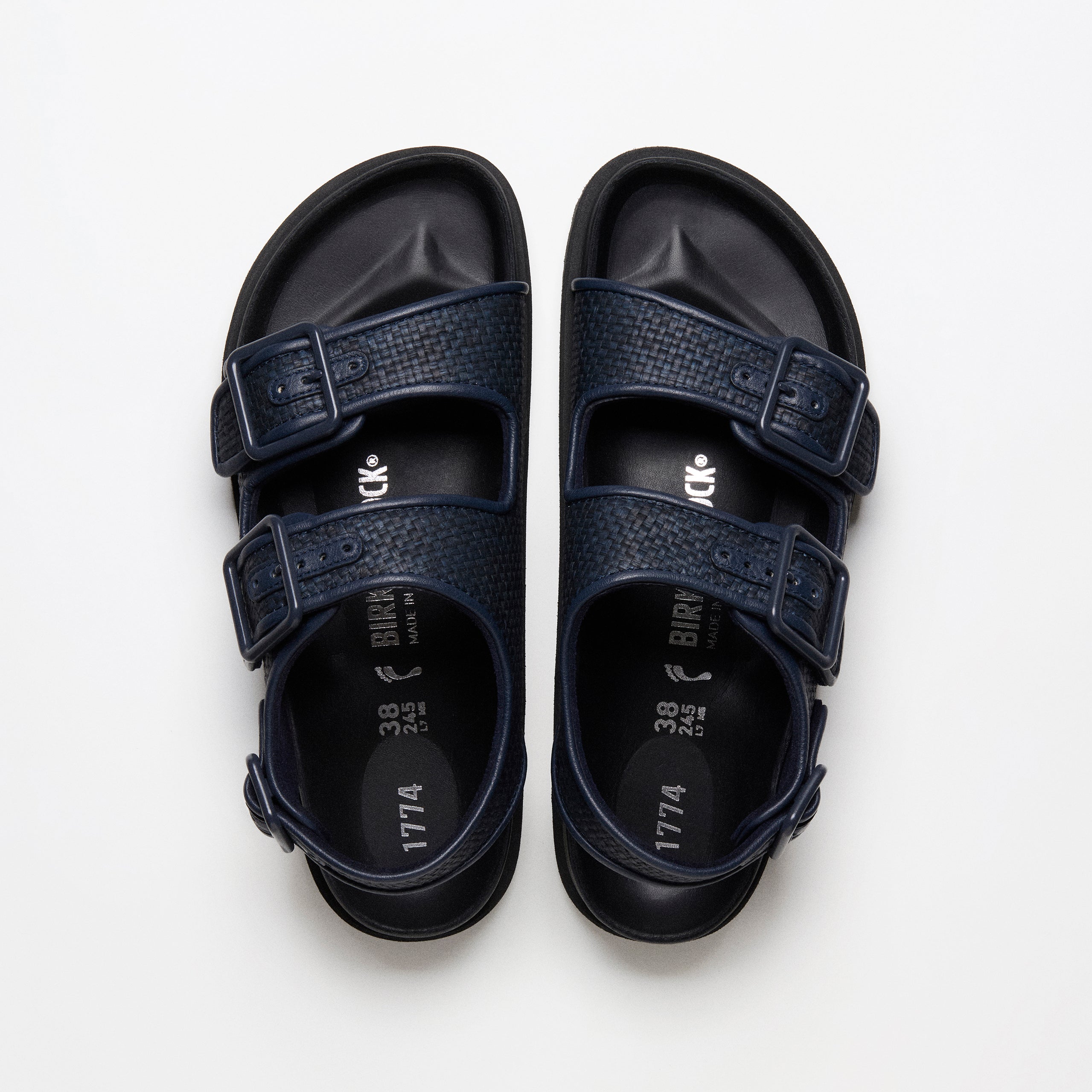 Birkenstock 1774 ネイビー 38サイズ Birkenstock 1774 Milano Shiny Leather - Black – Kith Europe