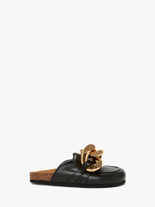 Leather Chain Loafer Black
