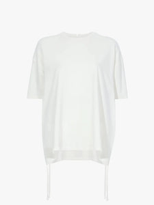 Relaxed Side Tie T-Shirt White