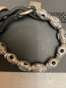 Aztec Barrel Bead Leather Bracelet