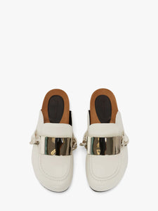 Gourmet Chain Loafer Mule White