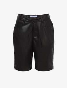 Faux Leather Shorts Black
