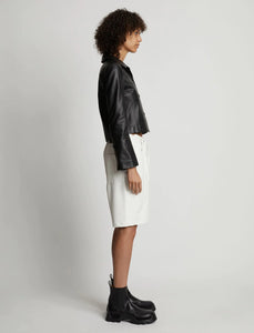 Faux Leather Shorts Off White