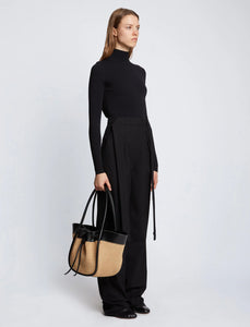 Polo raffia top large tote bag