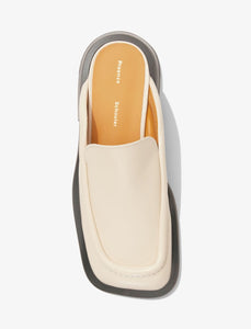 Square Loafer Mules Parchment